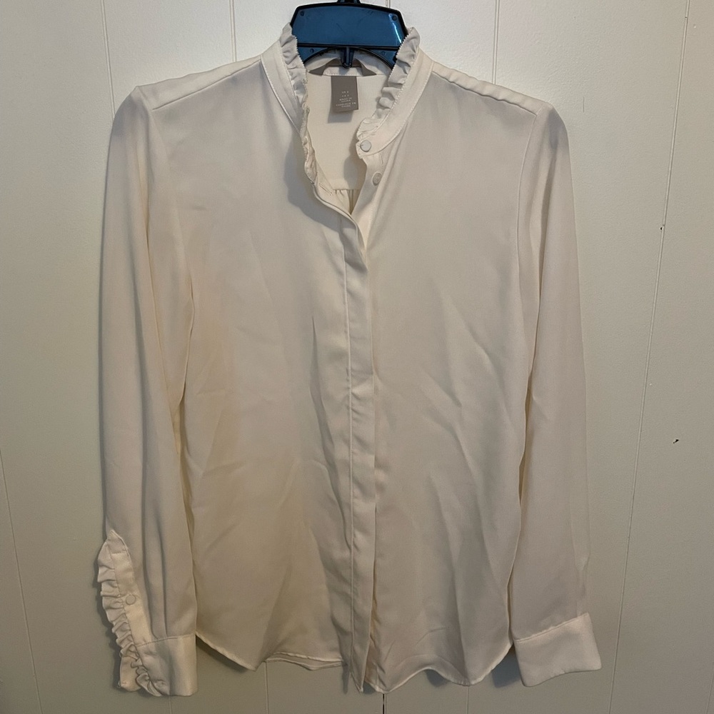H&M size 2 white flowy blouse